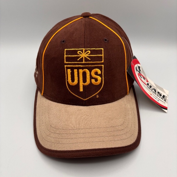 UPS Gift Logo NASCAR Checkered Express Delivery Embroidered Racing Hat - Picture 1 of 9